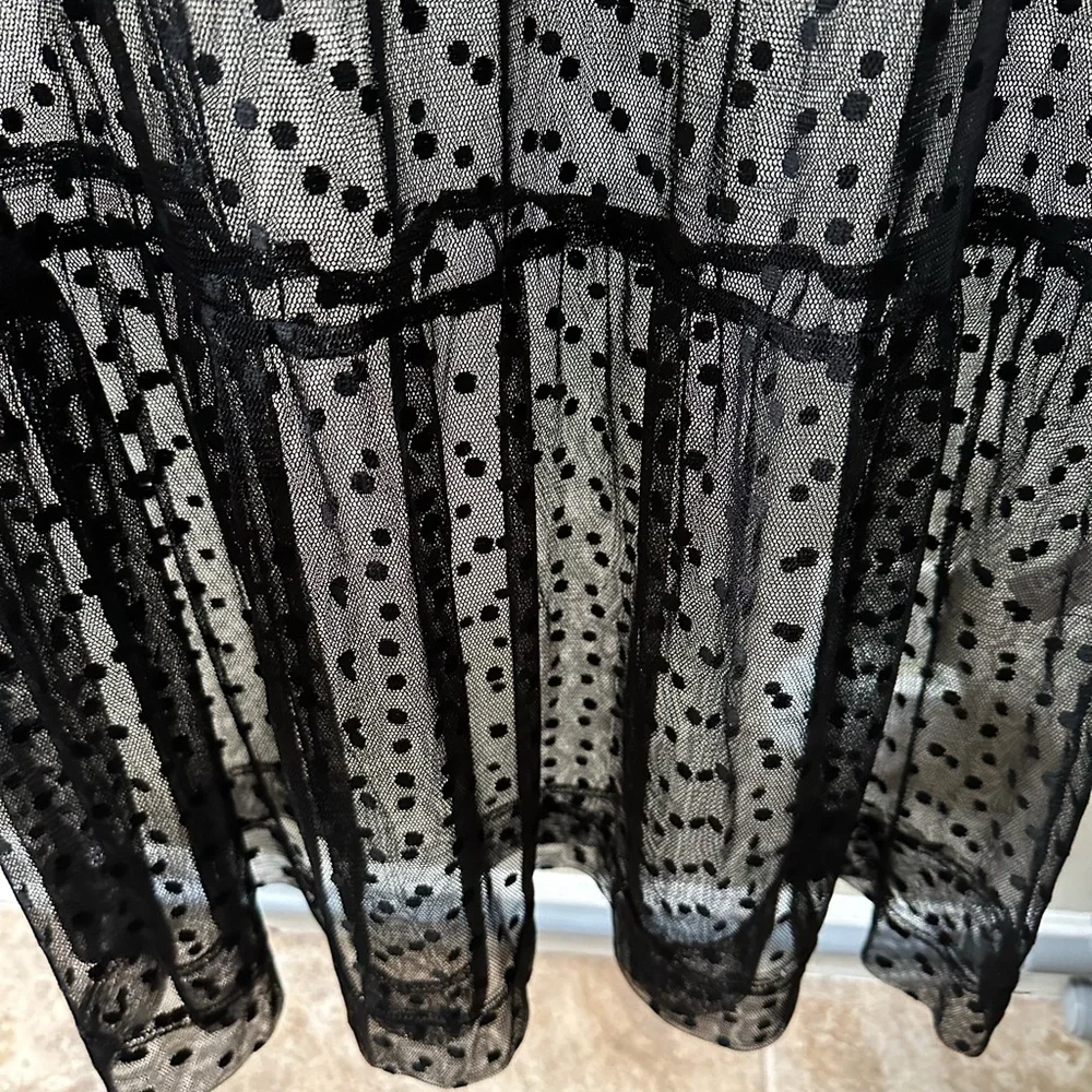 Women’s Sheer Mesh Dress with Polka Dots - Picture 7 of 9